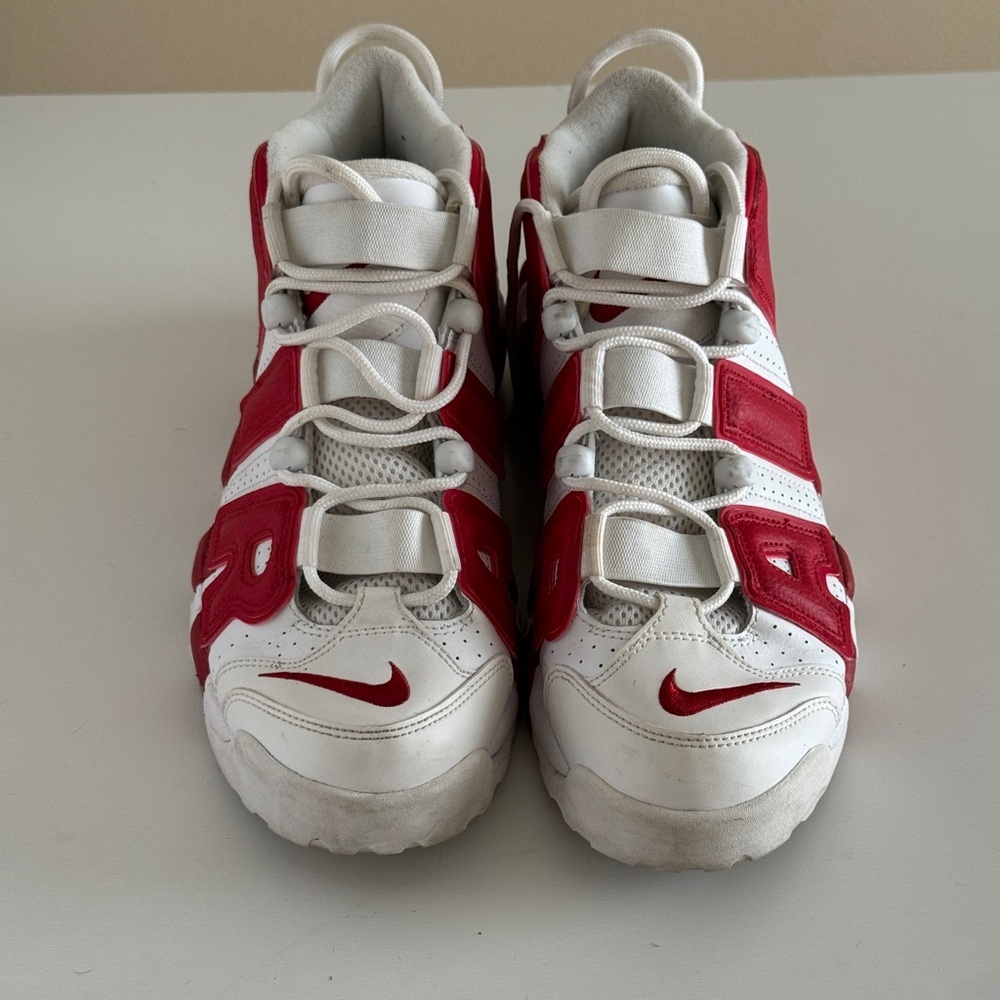Nike Air More Uptempo Max Varsity White Red EUC 2016 sz 9 - Picture 5 of 9